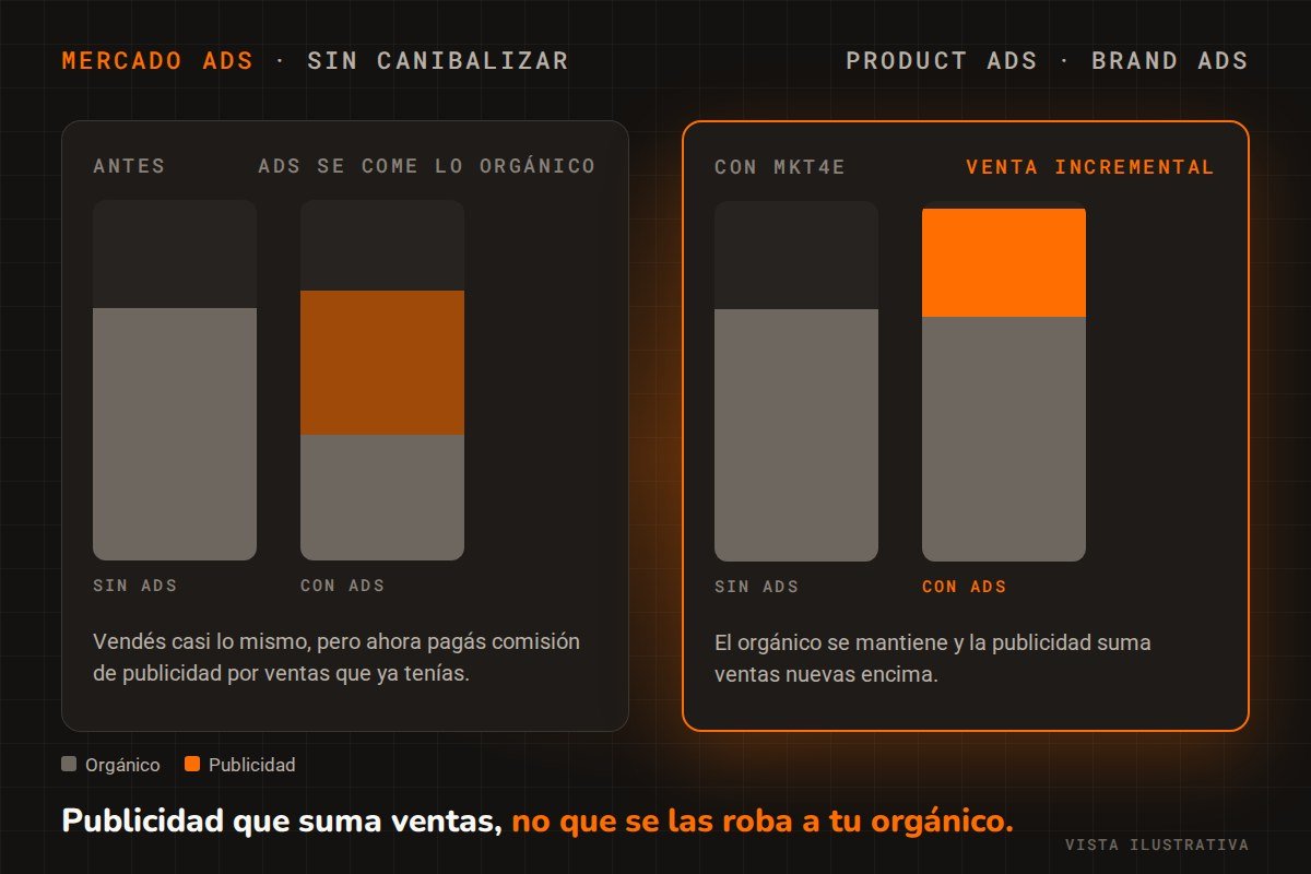 Mercado Ads sin canibalizar: la publicidad suma ventas nuevas sin comerse la venta orgánica en Mercado Libre
